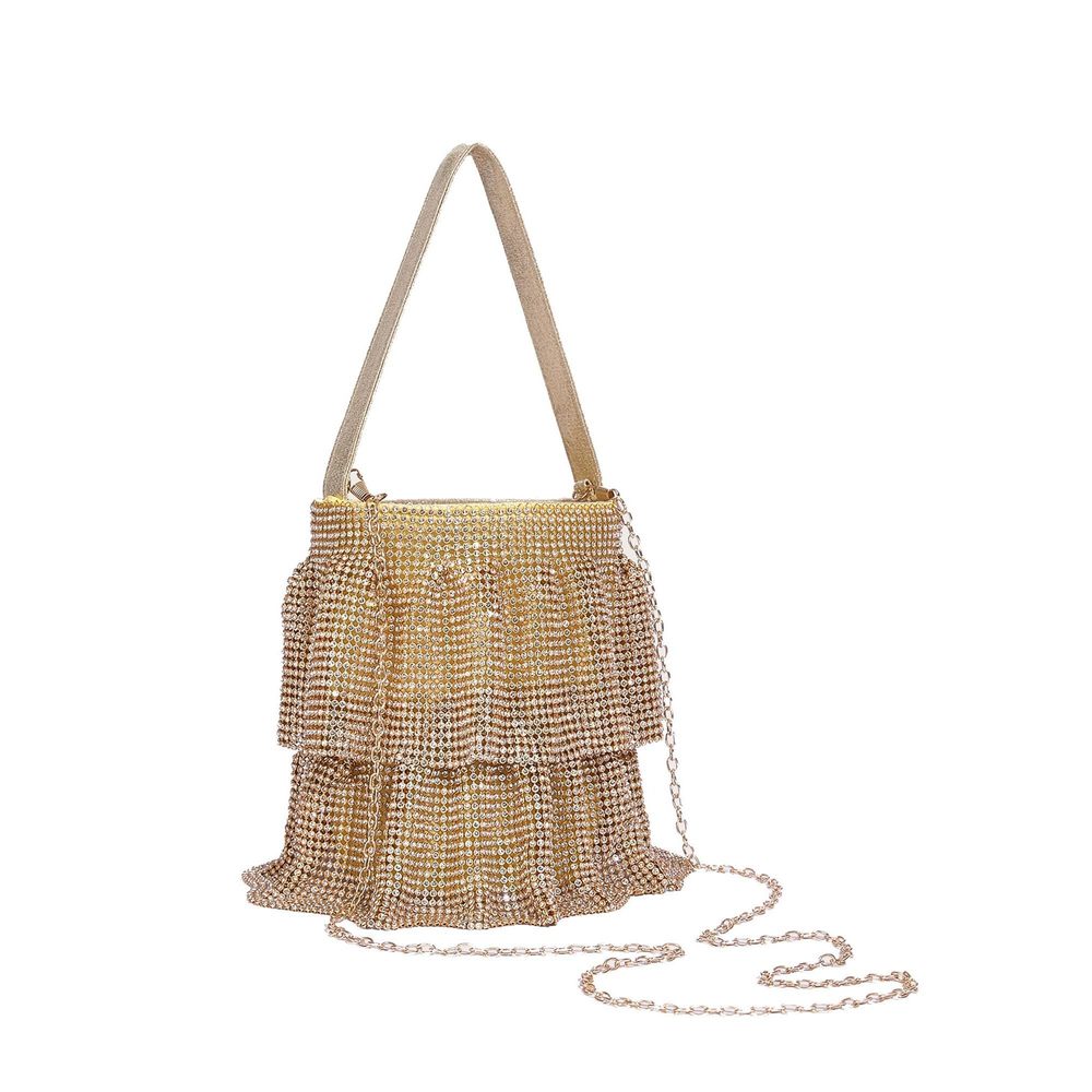 Sweetovo Rhinestone Chain Handbag - Elegant Evening Clutch for Parties